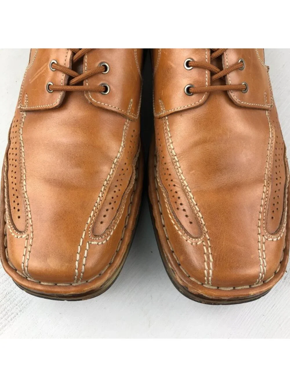 Alfani Men's 11.5M Neptune Tan Leather Lace-Up Bicycle Toe Oxford Dress Shoes